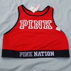 PINK red sport bra crop top Victoria Secret size M